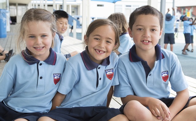 オワイロア小学校の生徒たち