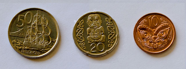 硬貨50、20、10セント
